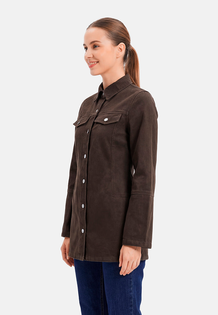 Button Up Denim Shirt Dress