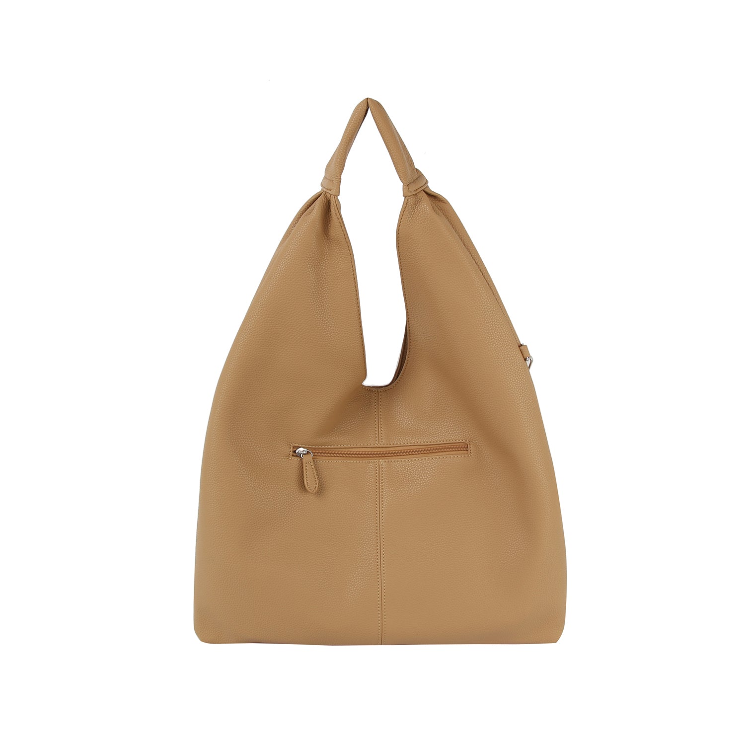 Chain zipper detail hobo by Handbag Factory