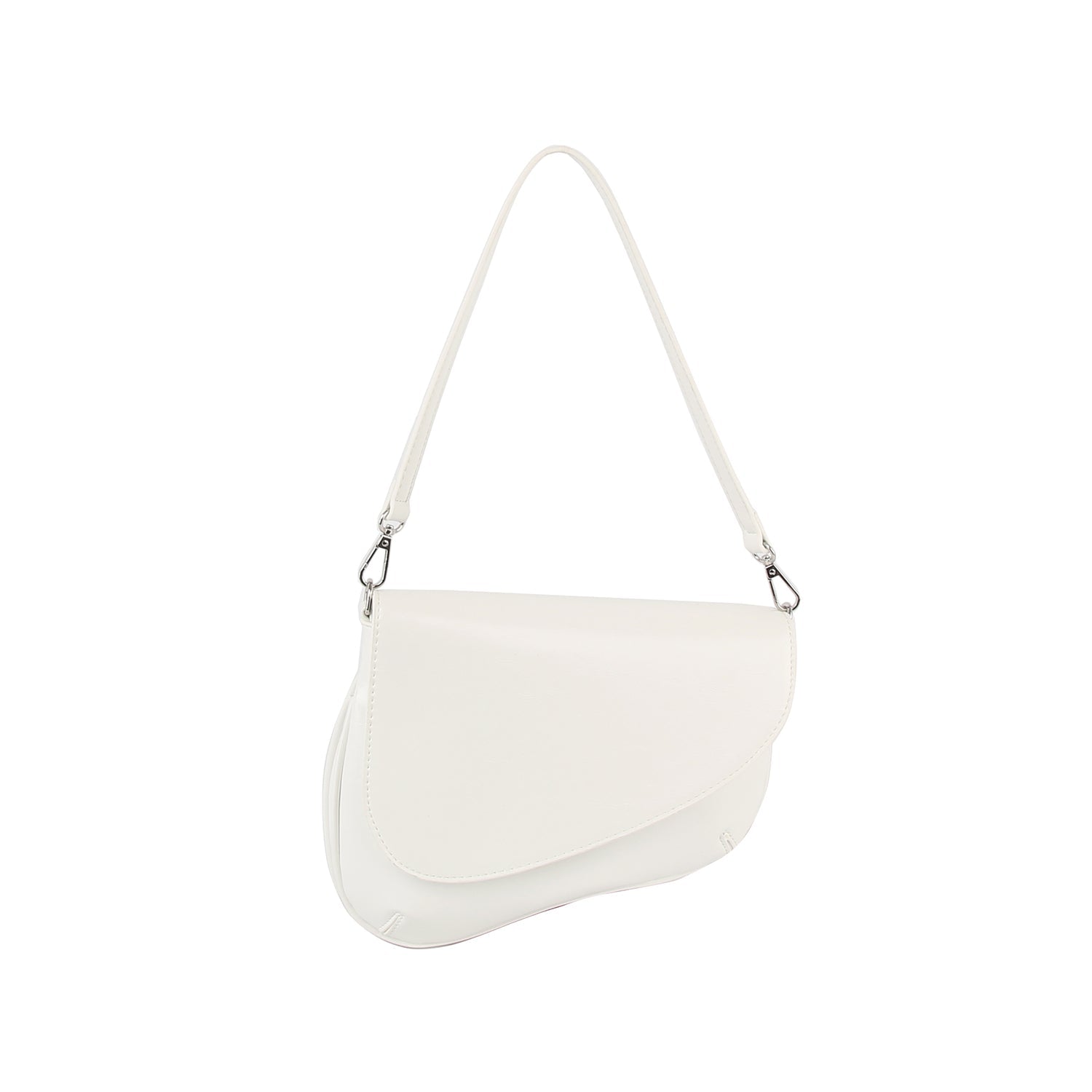 Unique design shiny leather saddle bag by Handbag Factory