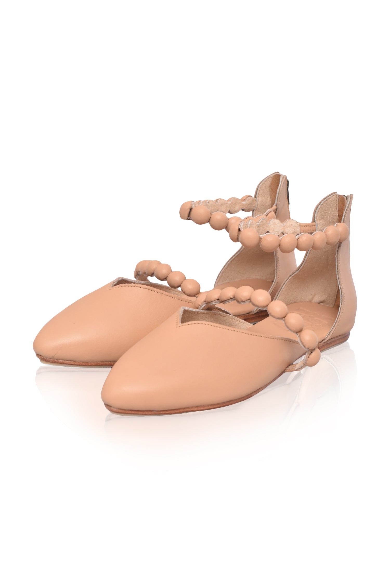 Carmella Pointy Toe Leather Flats by Bali ELF