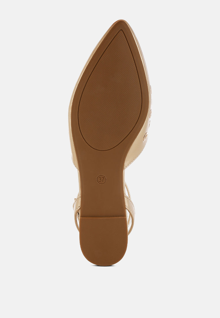 Metallic Eyelet Detail Flat Sandals by RAG