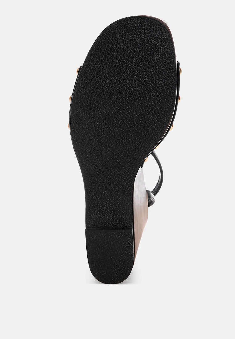 Colada Ankle Strap Studded Wedges