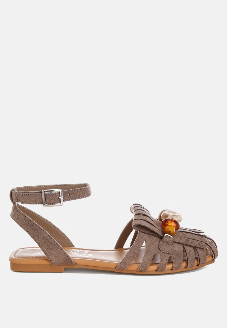 Corvina Bead Embellished Cut Work Flats