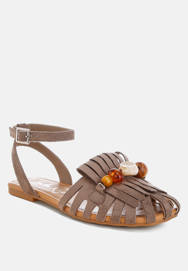 Corvina Bead Embellished Cut Work Flats