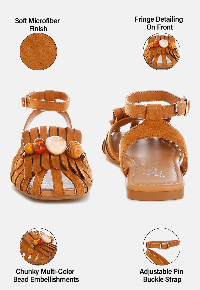Corvina Bead Embellished Cut Work Flats