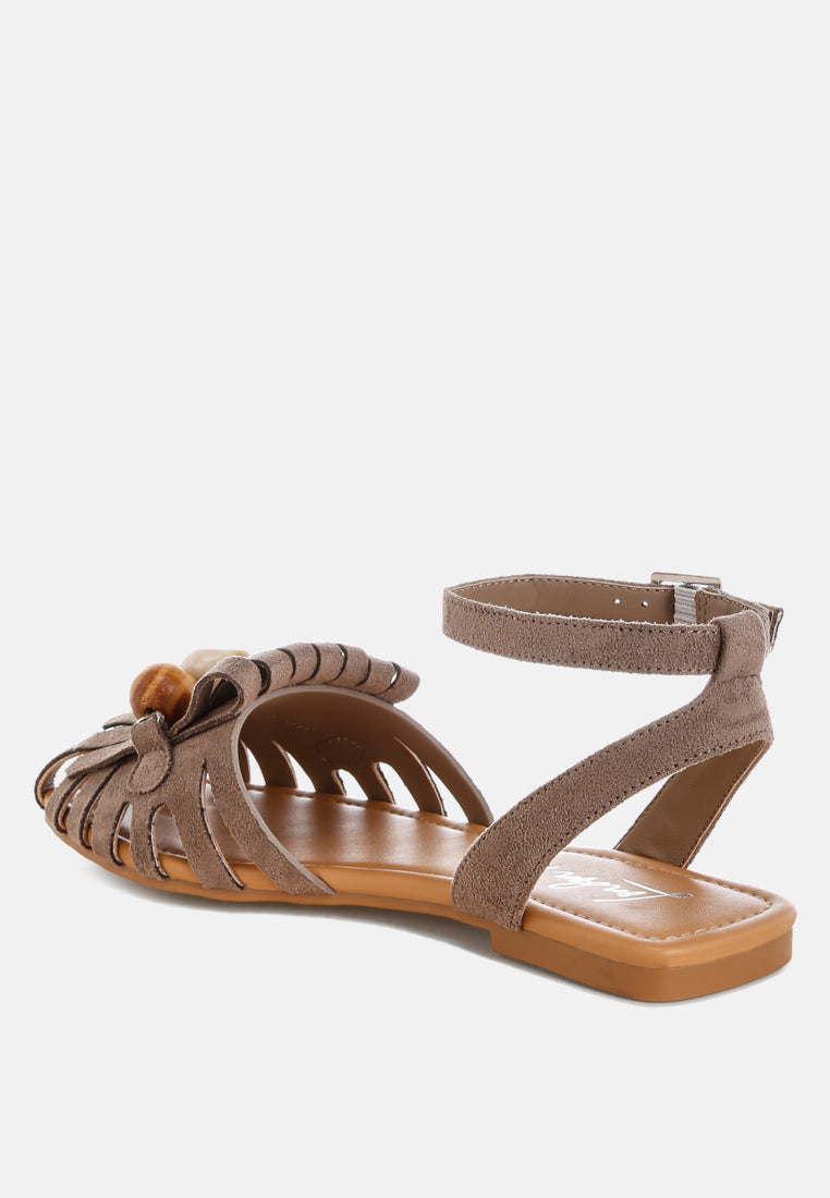 Corvina Bead Embellished Cut Work Flats