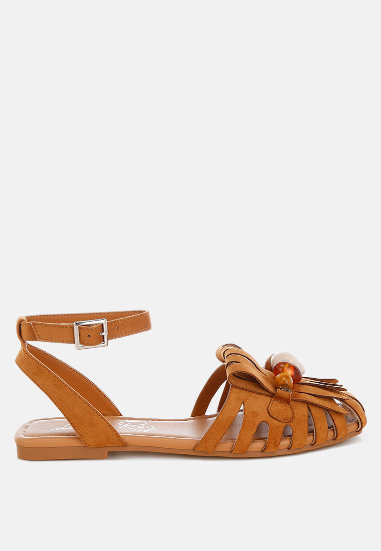 Corvina Bead Embellished Cut Work Flats