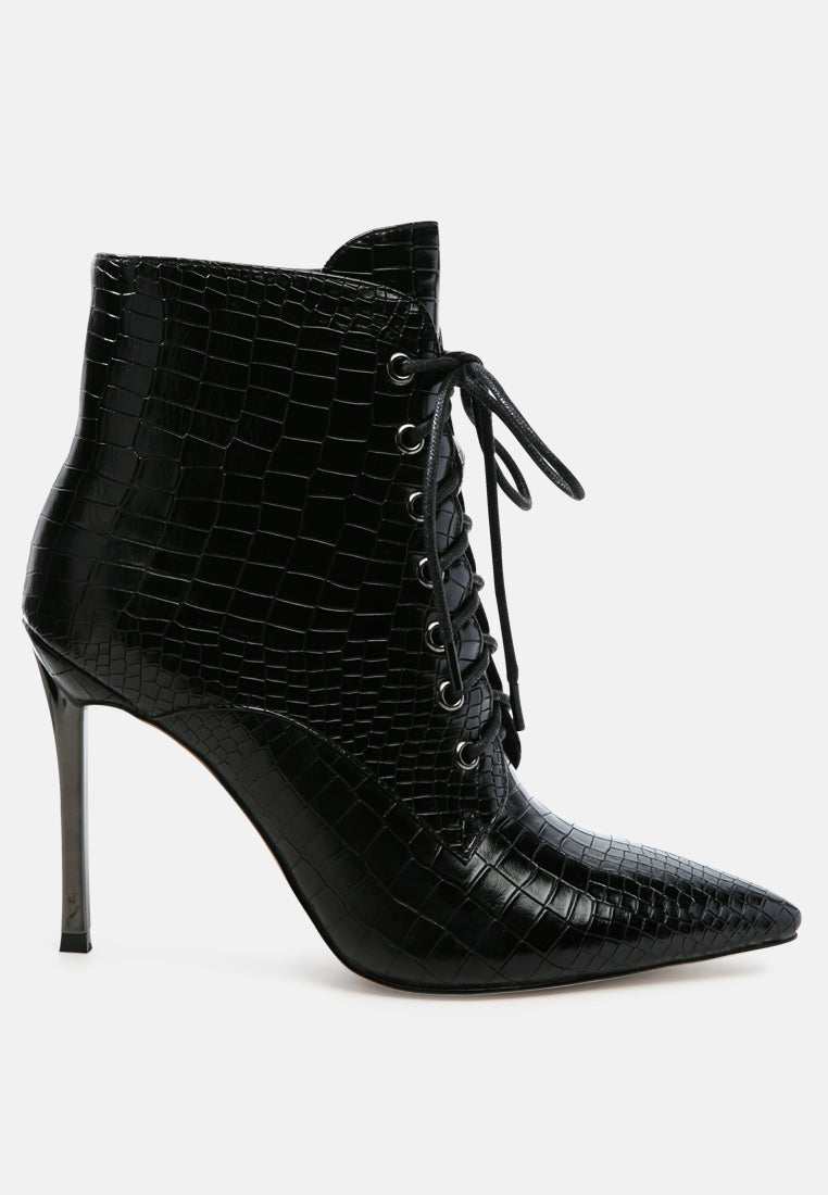 Escala Croc Stiletto Ankle Boots by RAG