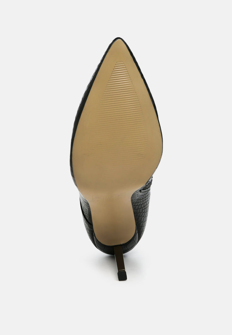 Escala Croc Stiletto Ankle Boots by RAG