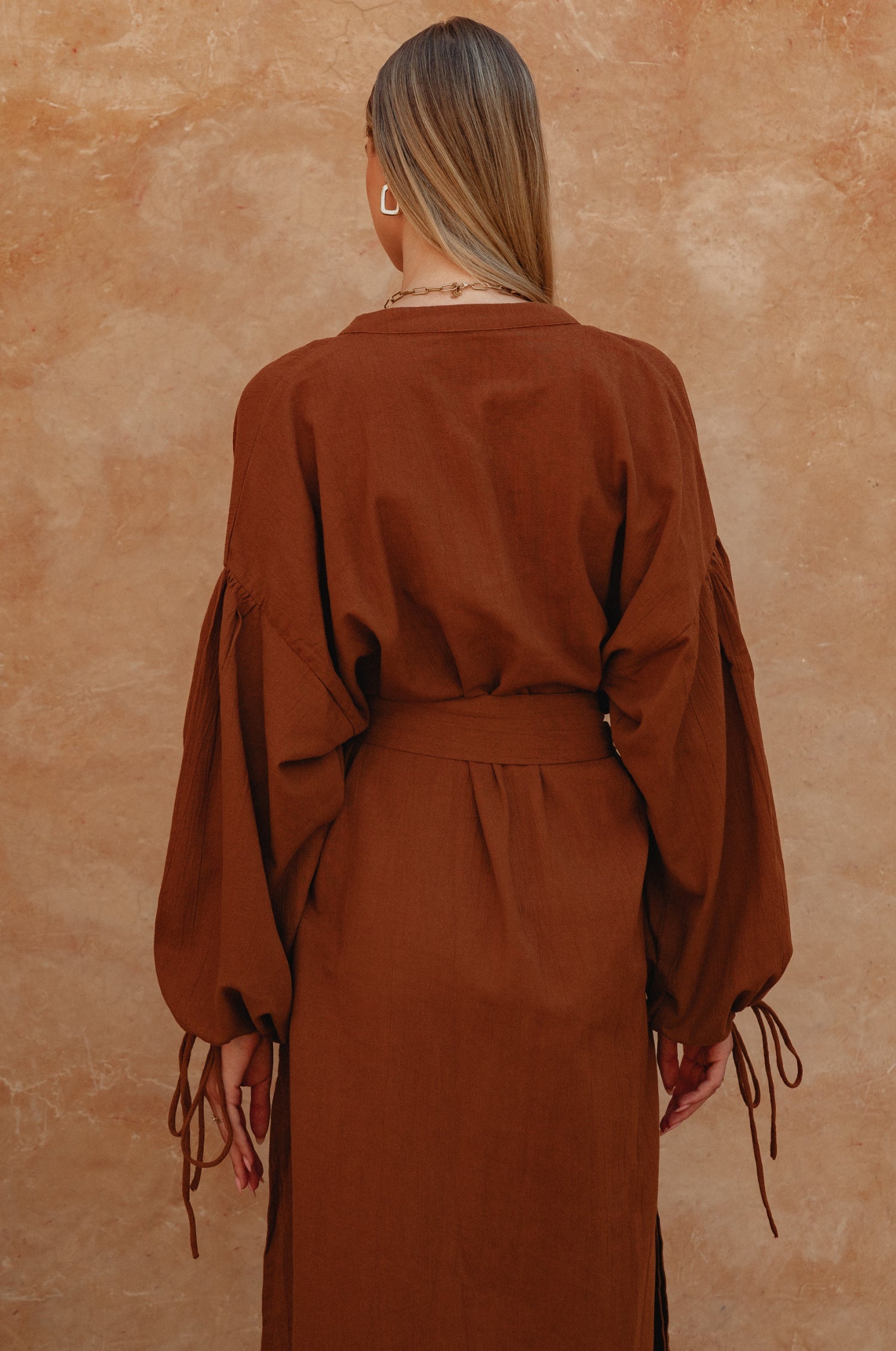 Denise Long Sleeve Linen Kimono Dress by Bali Lane