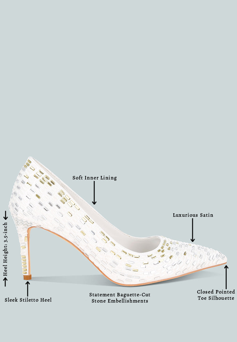 Elodie Rhinestones Embellished Pump Heels