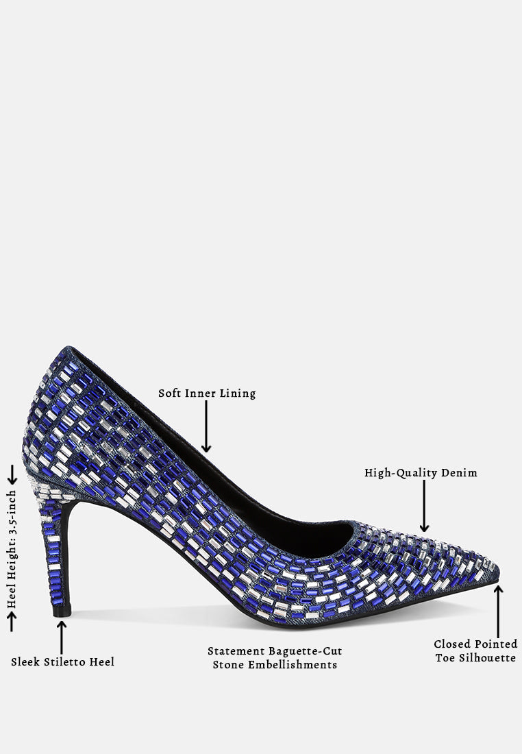 Elodie Rhinestones Embellished Pump Heels
