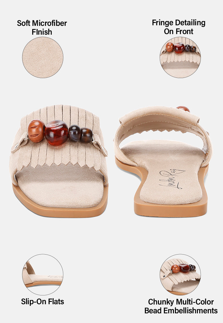 Dinasa Beaded Slip on Flats
