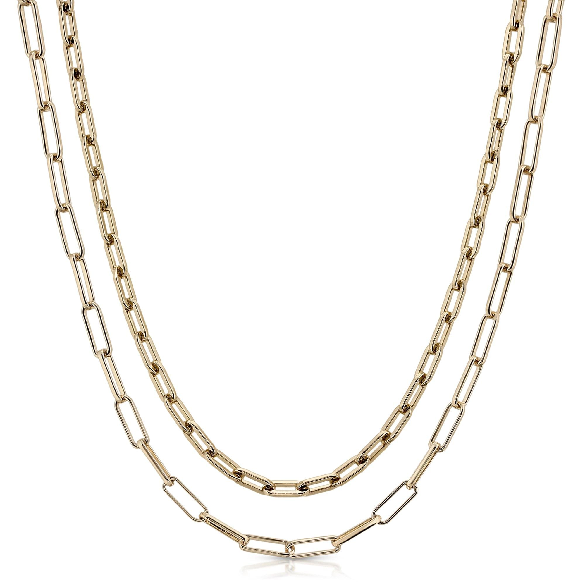 Double Medium & Elongated Link Chain Necklace by eklexic