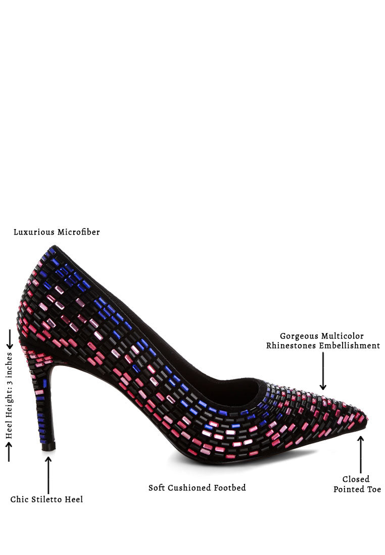 Elodie Rhinestones Embellished Pump Heels