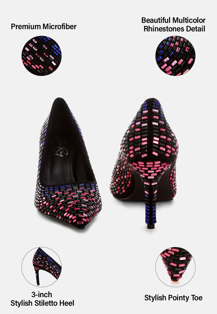 Elodie Rhinestones Embellished Pump Heels