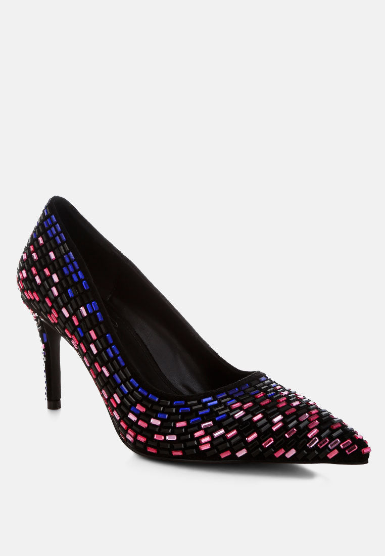 Elodie Rhinestones Embellished Pump Heels