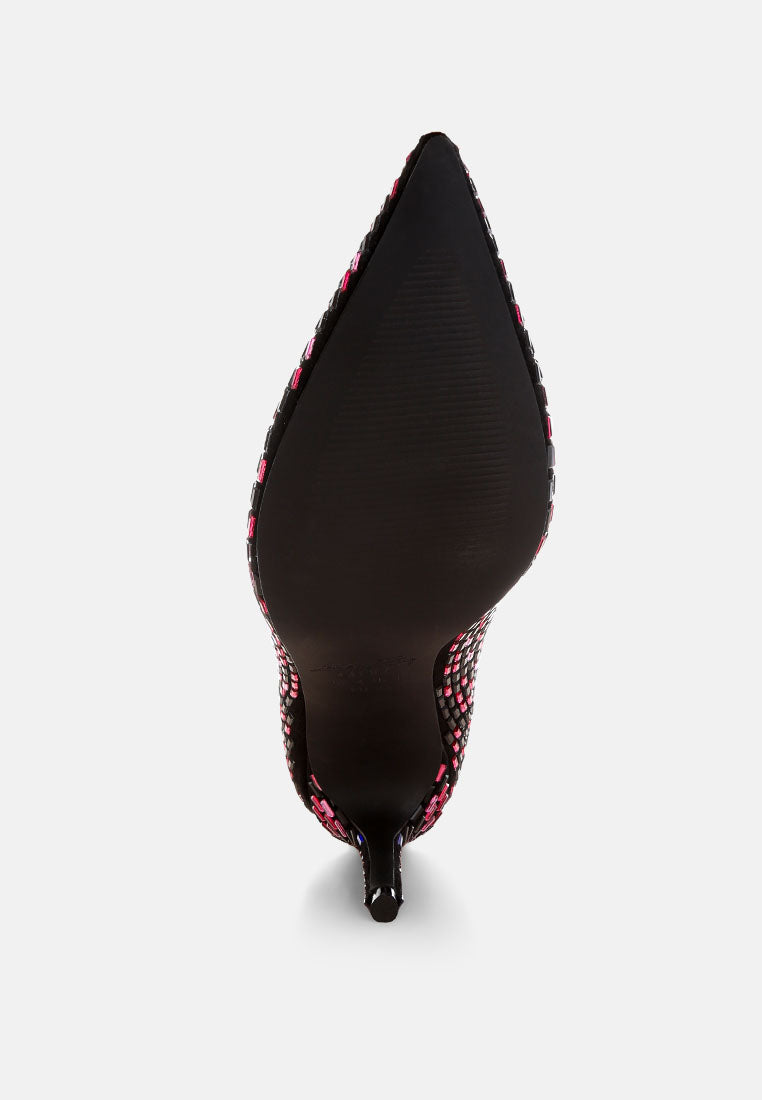 Elodie Rhinestones Embellished Pump Heels