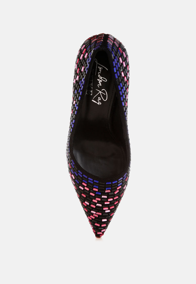 Elodie Rhinestones Embellished Pump Heels
