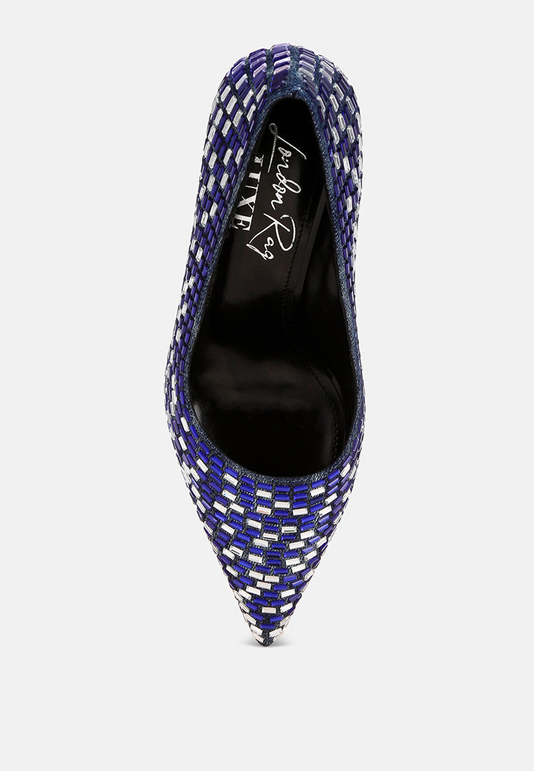 Elodie Rhinestones Embellished Pump Heels
