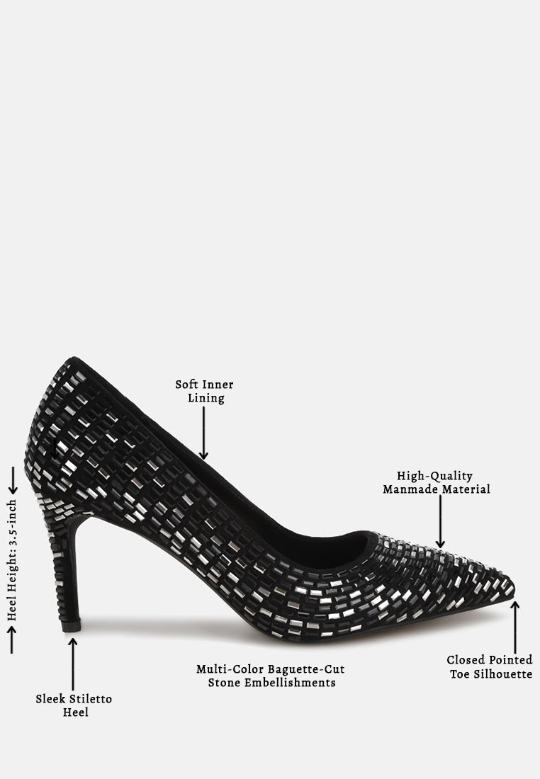Elodie Rhinestones Embellished Pump Heels