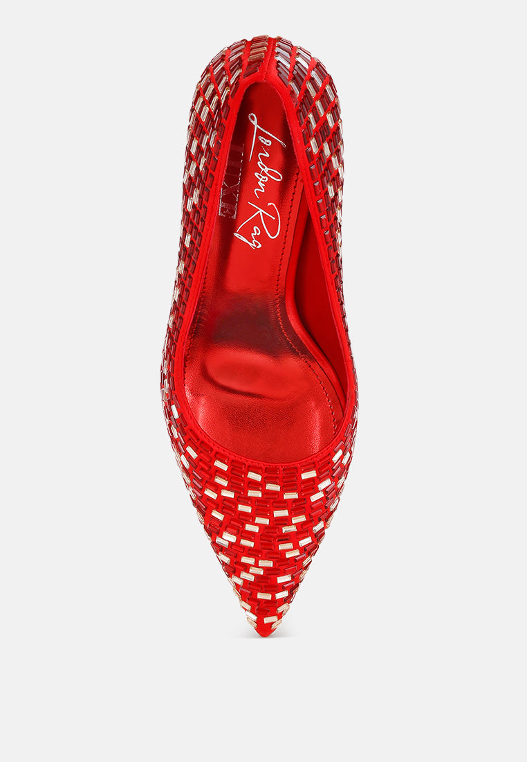 Elodie Rhinestones Embellished Pump Heels