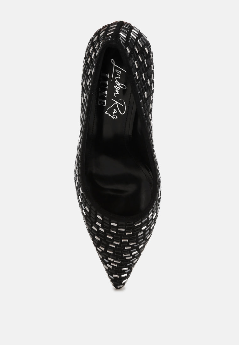Elodie Rhinestones Embellished Pump Heels