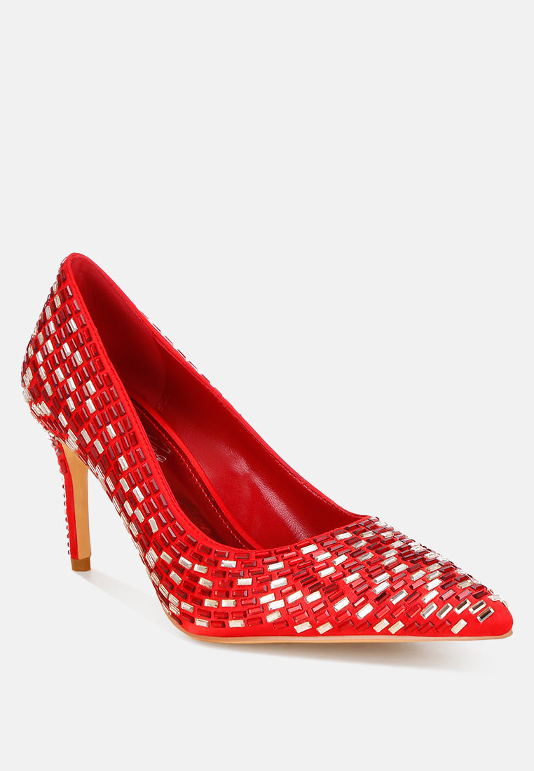 Elodie Rhinestones Embellished Pump Heels