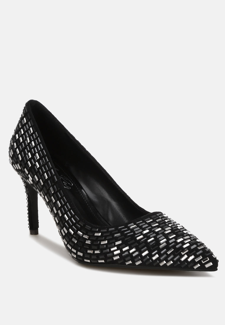 Elodie Rhinestones Embellished Pump Heels