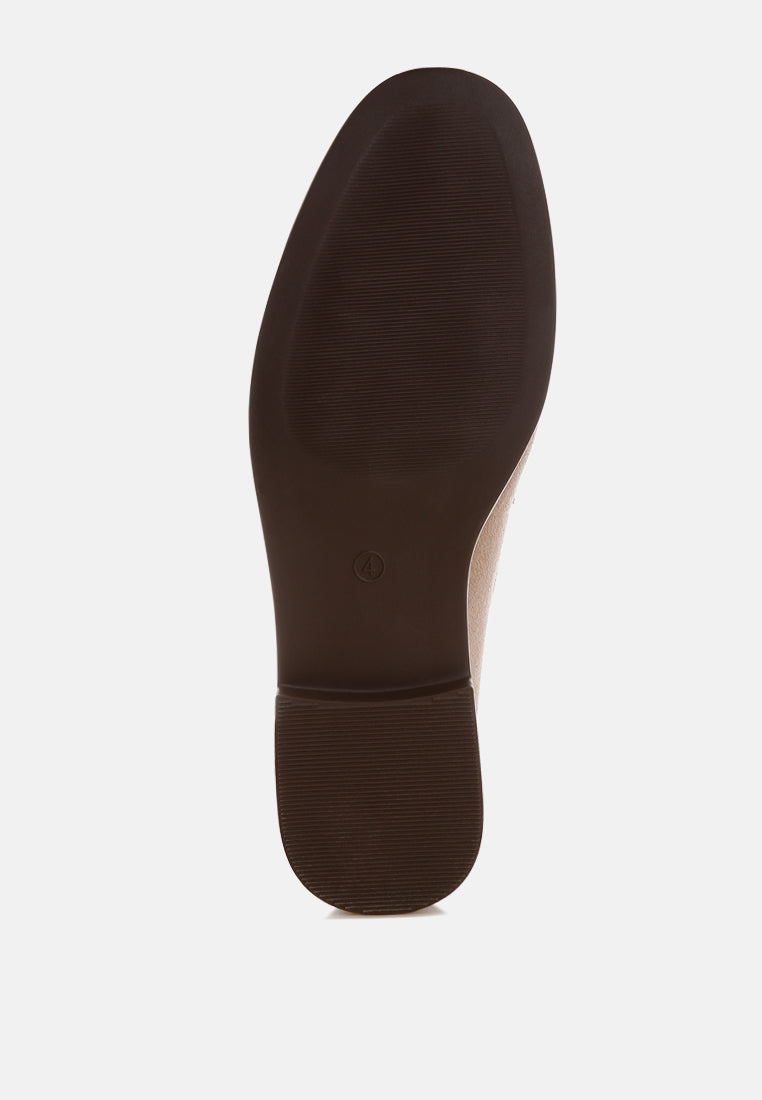 Fhalko Penny Strap Low Block Heel Loafers