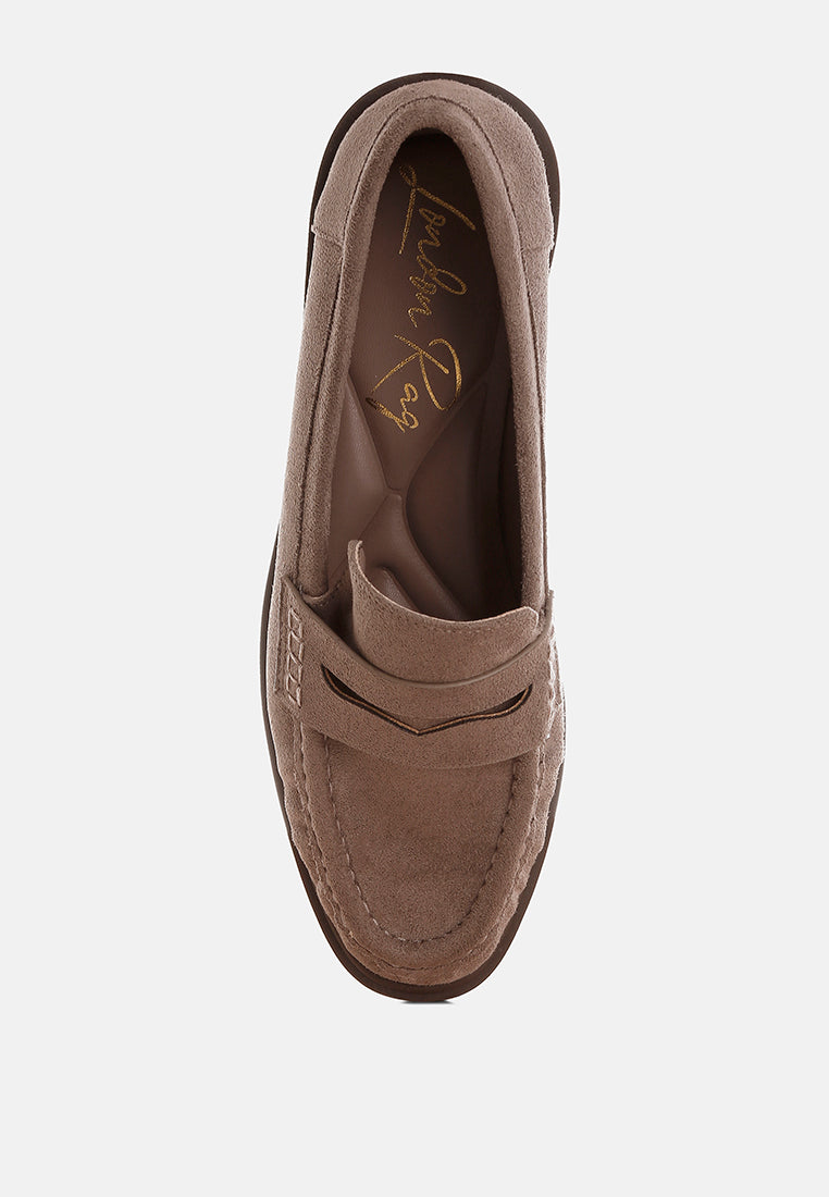 Fhalko Penny Strap Low Block Heel Loafers