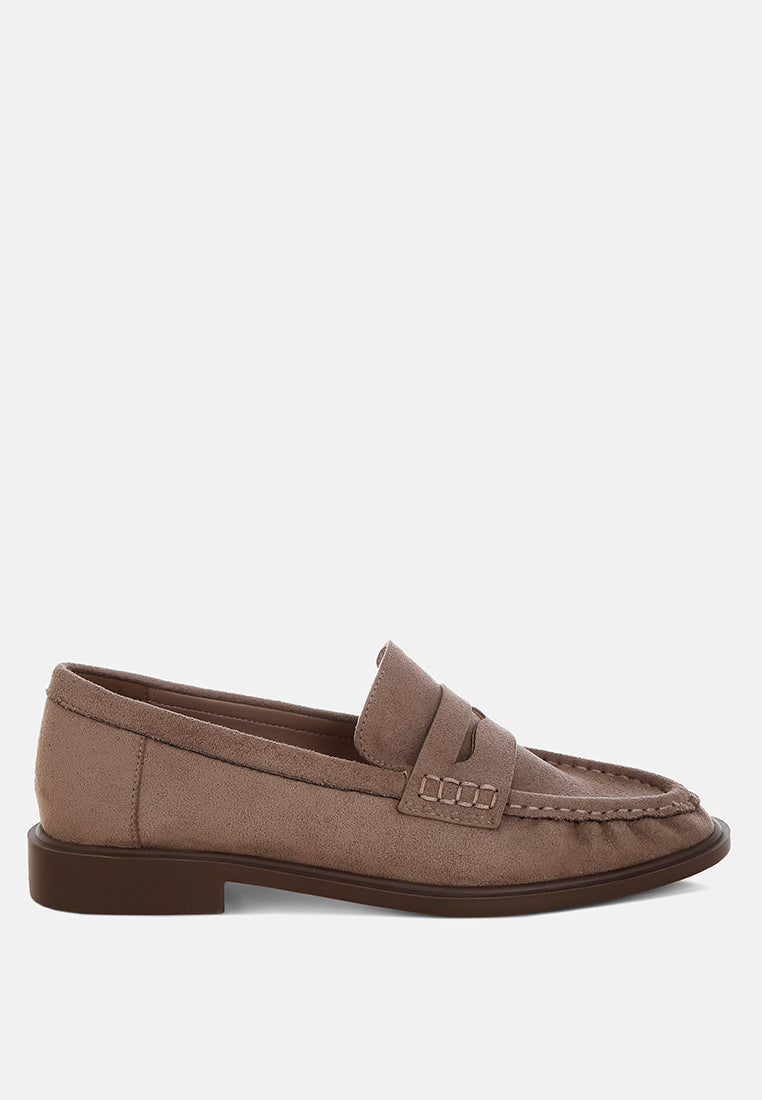Fhalko Penny Strap Low Block Heel Loafers