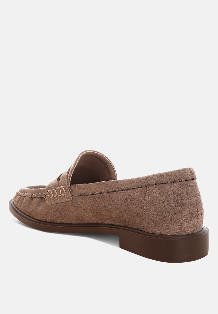 Fhalko Penny Strap Low Block Heel Loafers