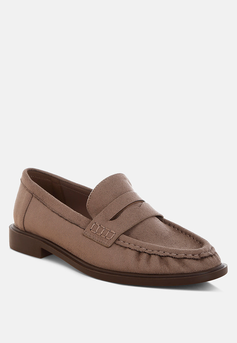 Fhalko Penny Strap Low Block Heel Loafers