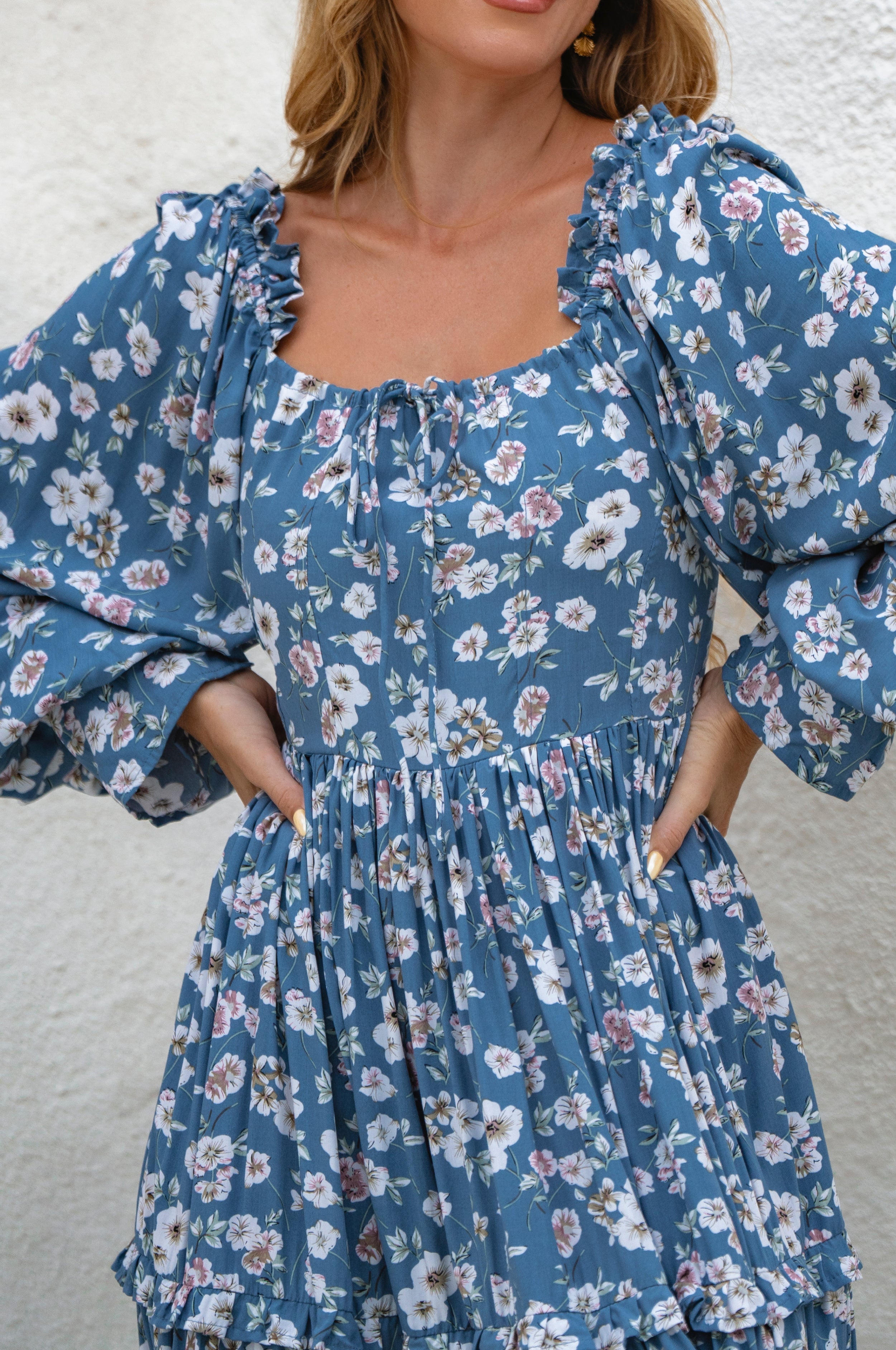 Floriana Long Sleeve Midi Dress by Bali ELF