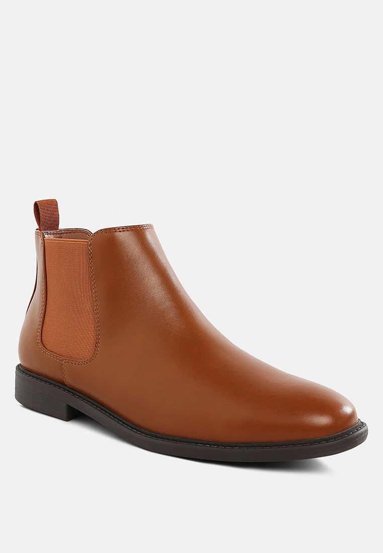 Men's Faux Leather Chelsea Boots by RAG