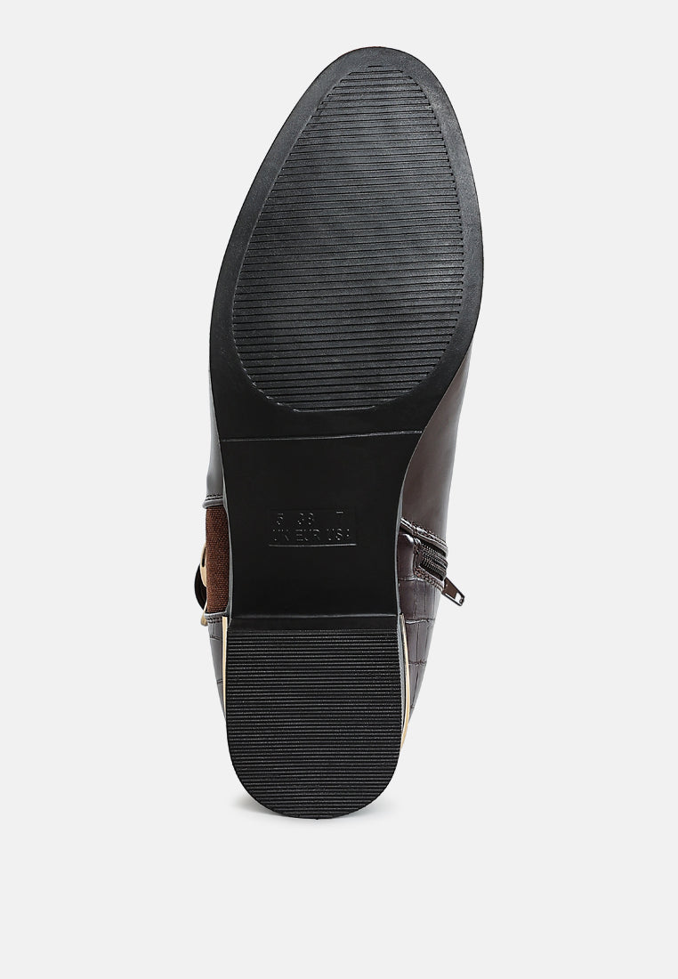 Buckled Faux Leather Ankle Boot by MODE