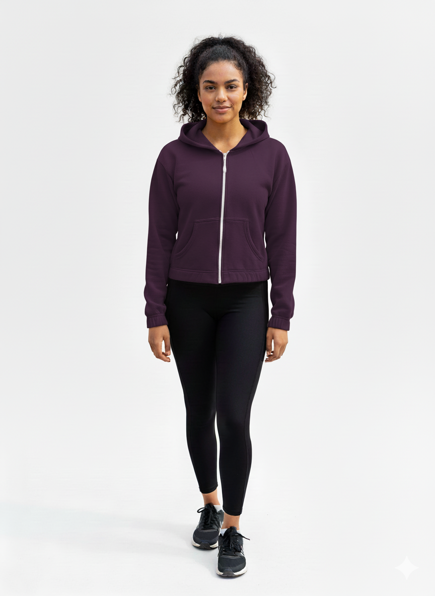 CROPPED ELASTICIZED HOODIE JACKET by Kadi