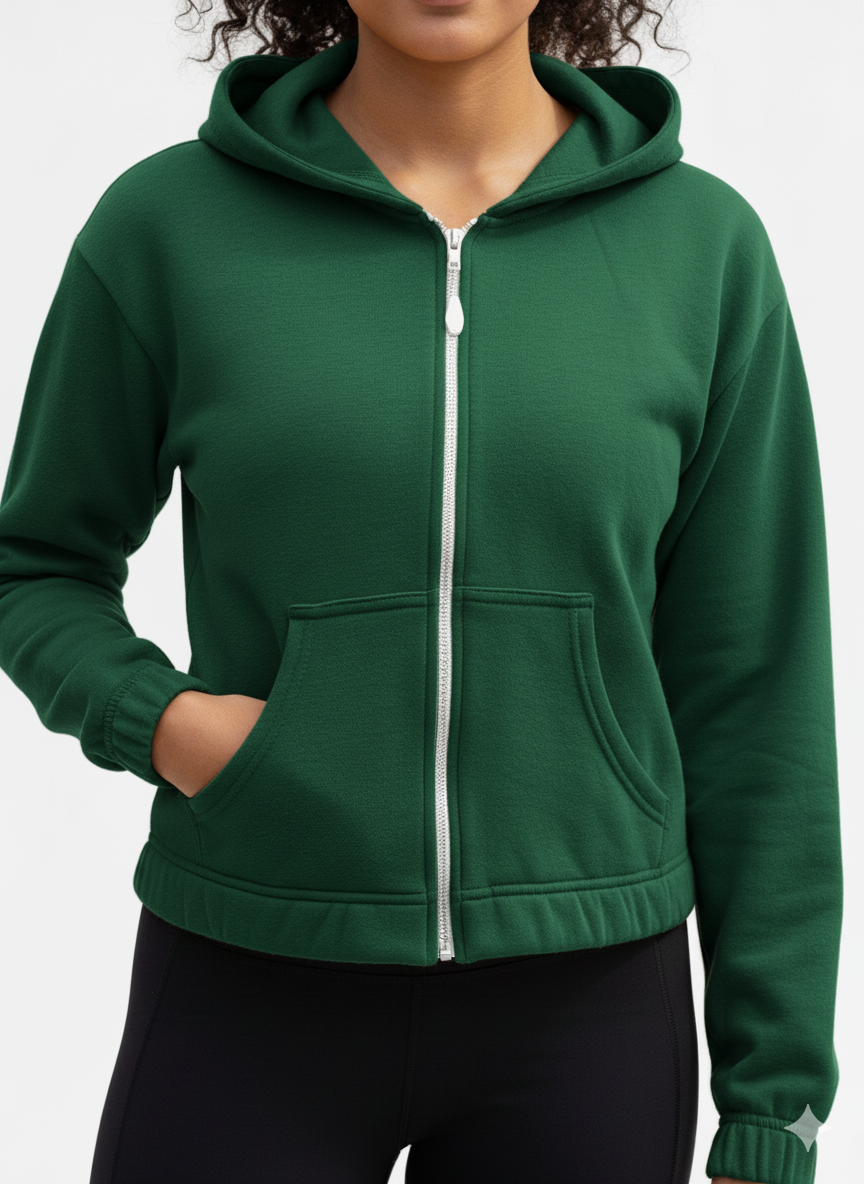 CROPPED ELASTICIZED HOODIE JACKET by Kadi