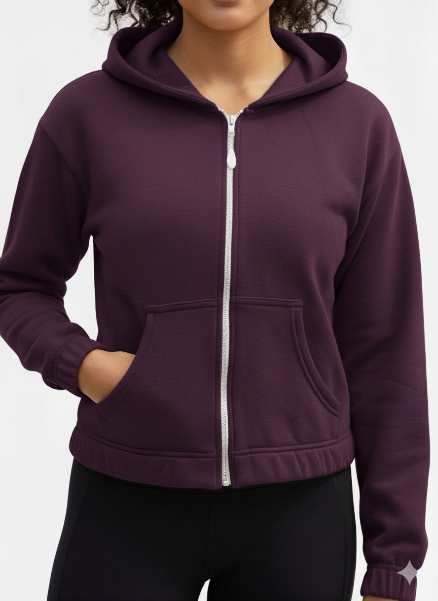 CROPPED ELASTICIZED HOODIE JACKET by Kadi