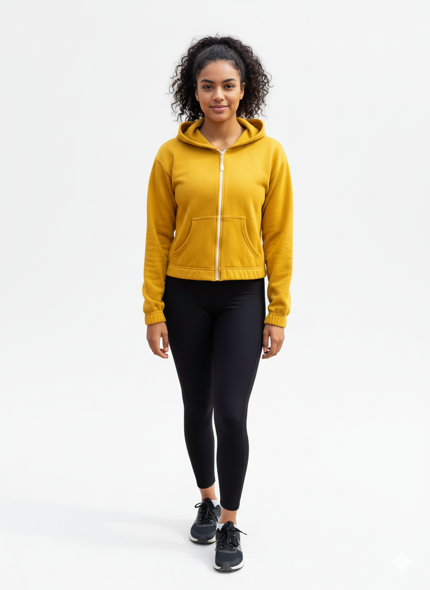 CROPPED ELASTICIZED HOODIE JACKET by Kadi
