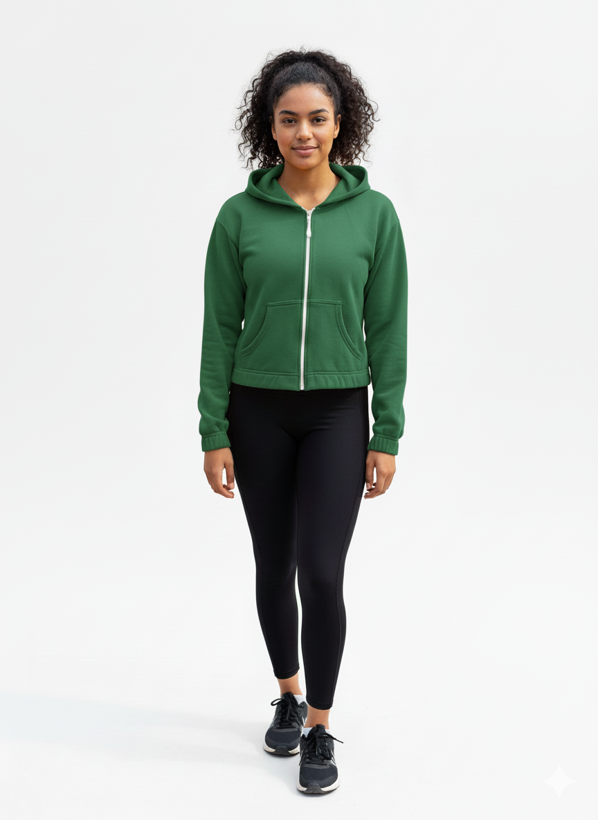 CROPPED ELASTICIZED HOODIE JACKET by Kadi