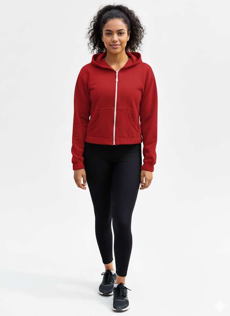 CROPPED ELASTICIZED HOODIE JACKET by Kadi