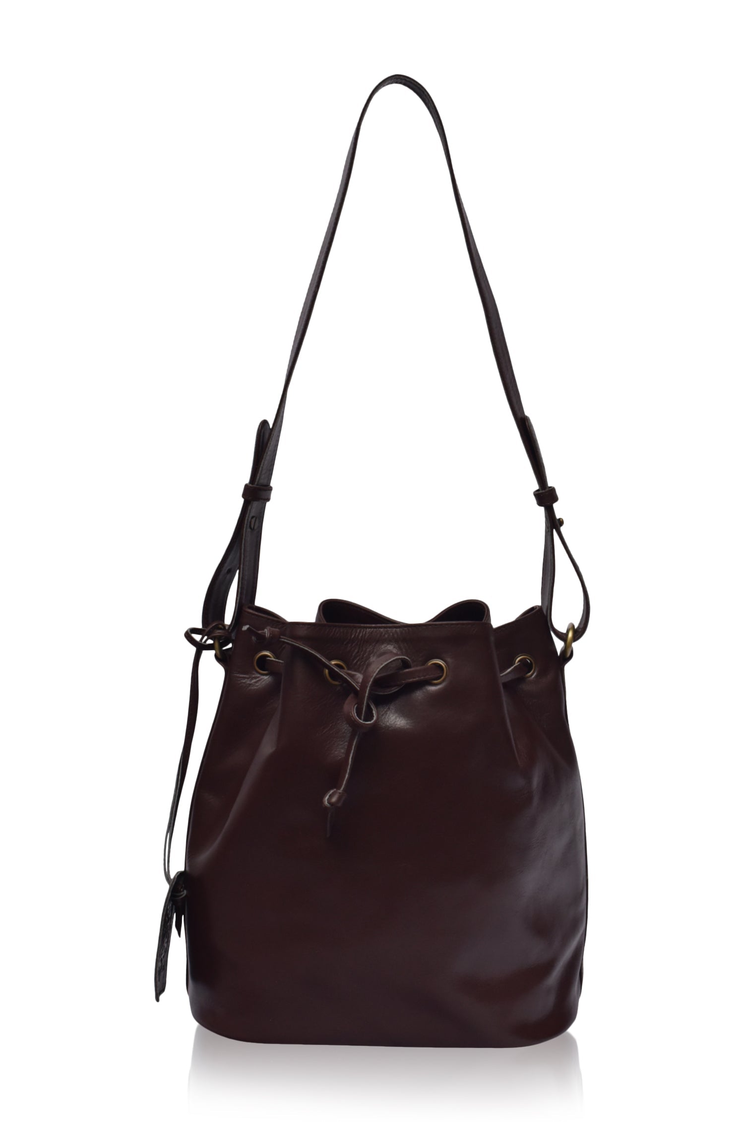 Geneva Drawstring Leather Bag by Bali ELF