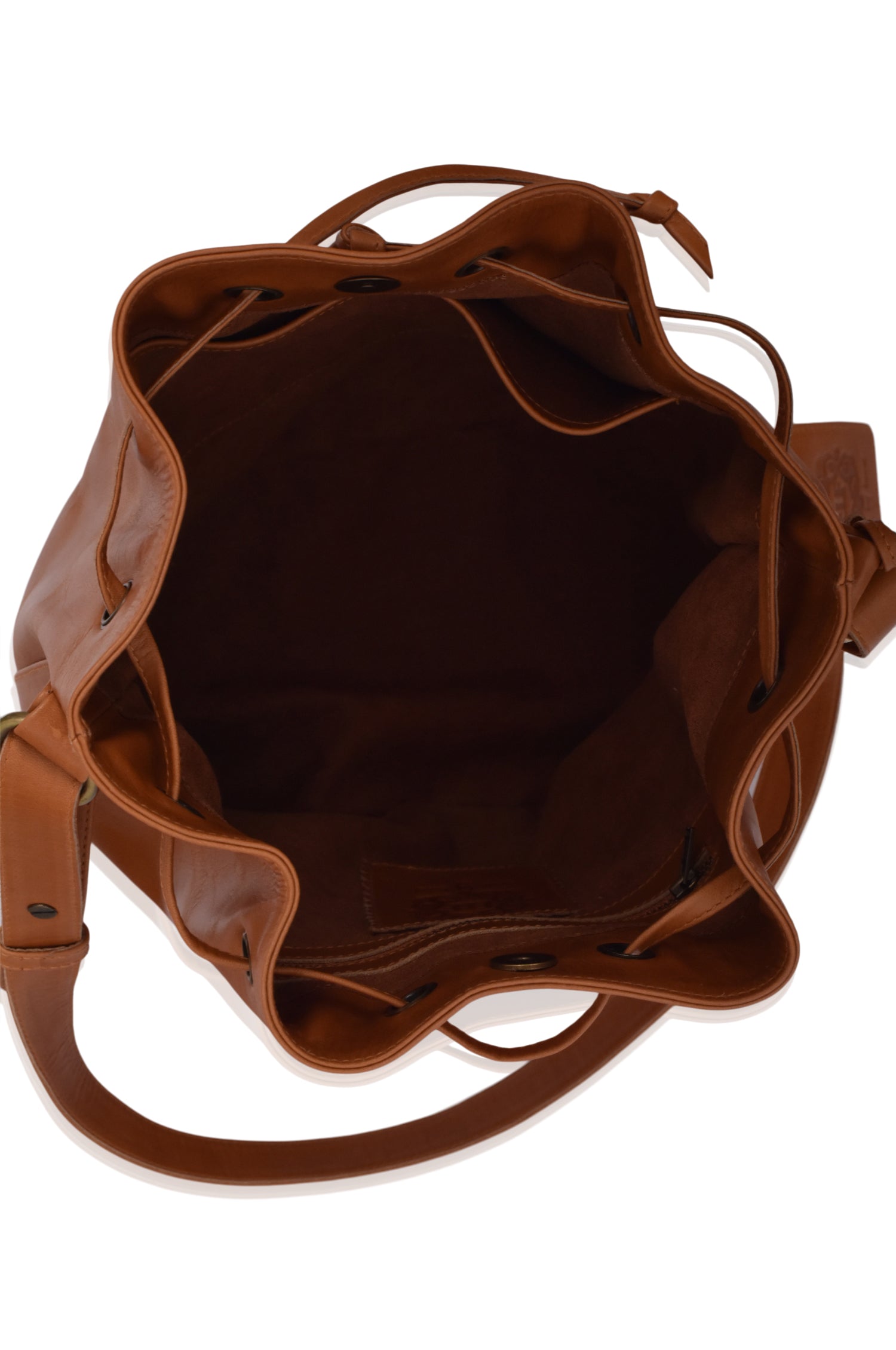 Geneva Drawstring Leather Bag by Bali ELF