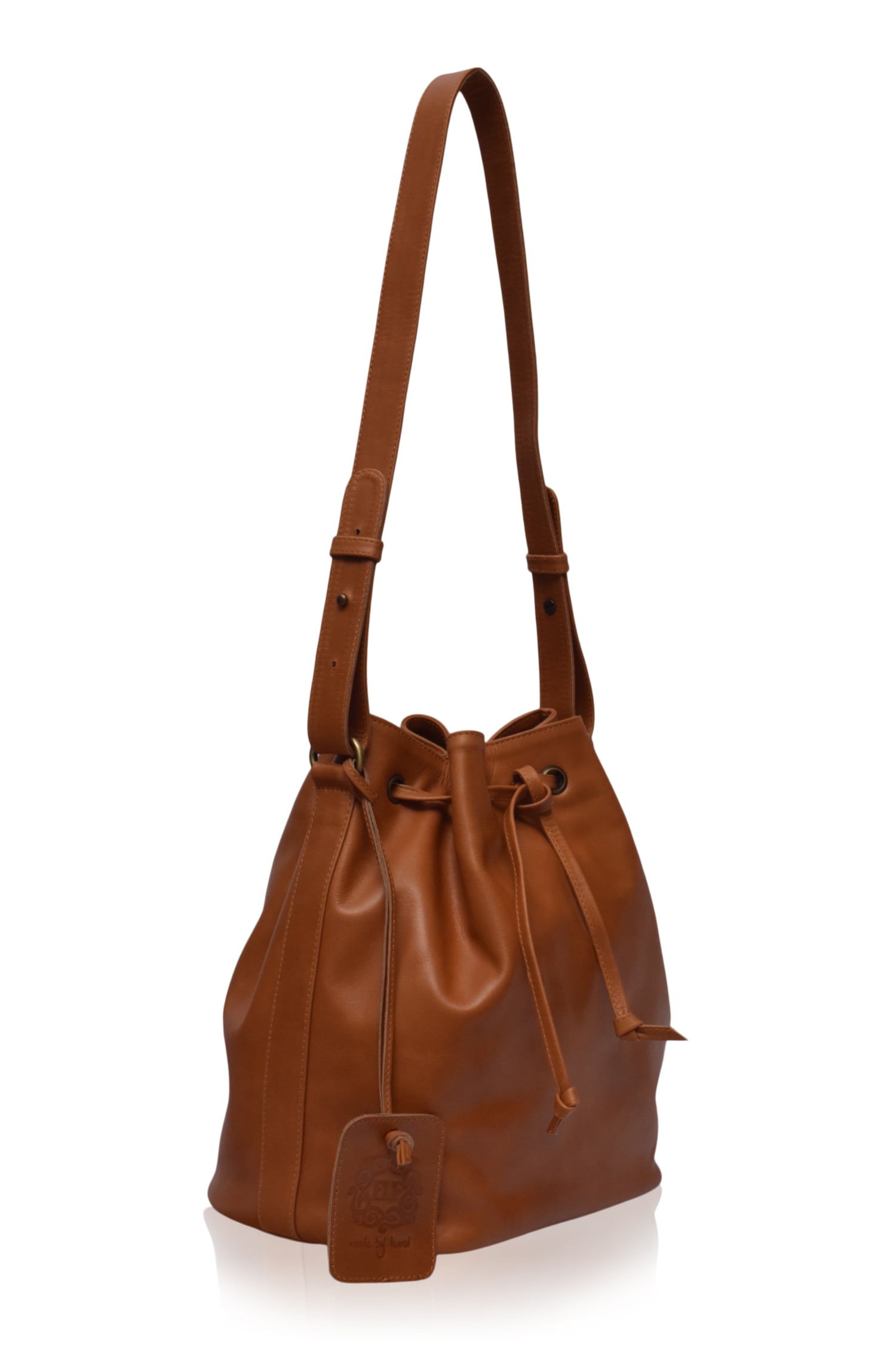 Geneva Drawstring Leather Bag by Bali ELF