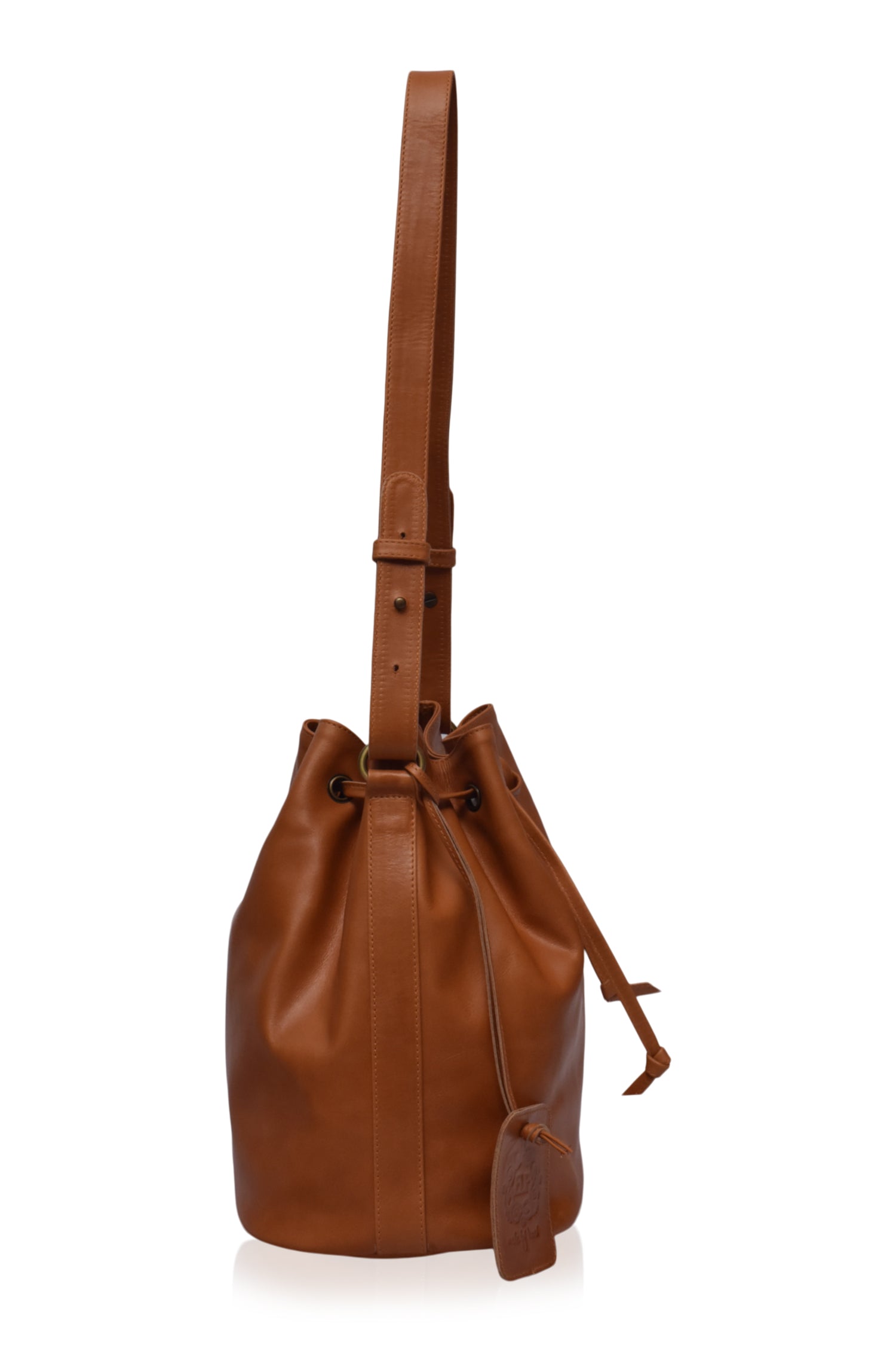 Geneva Drawstring Leather Bag by Bali ELF