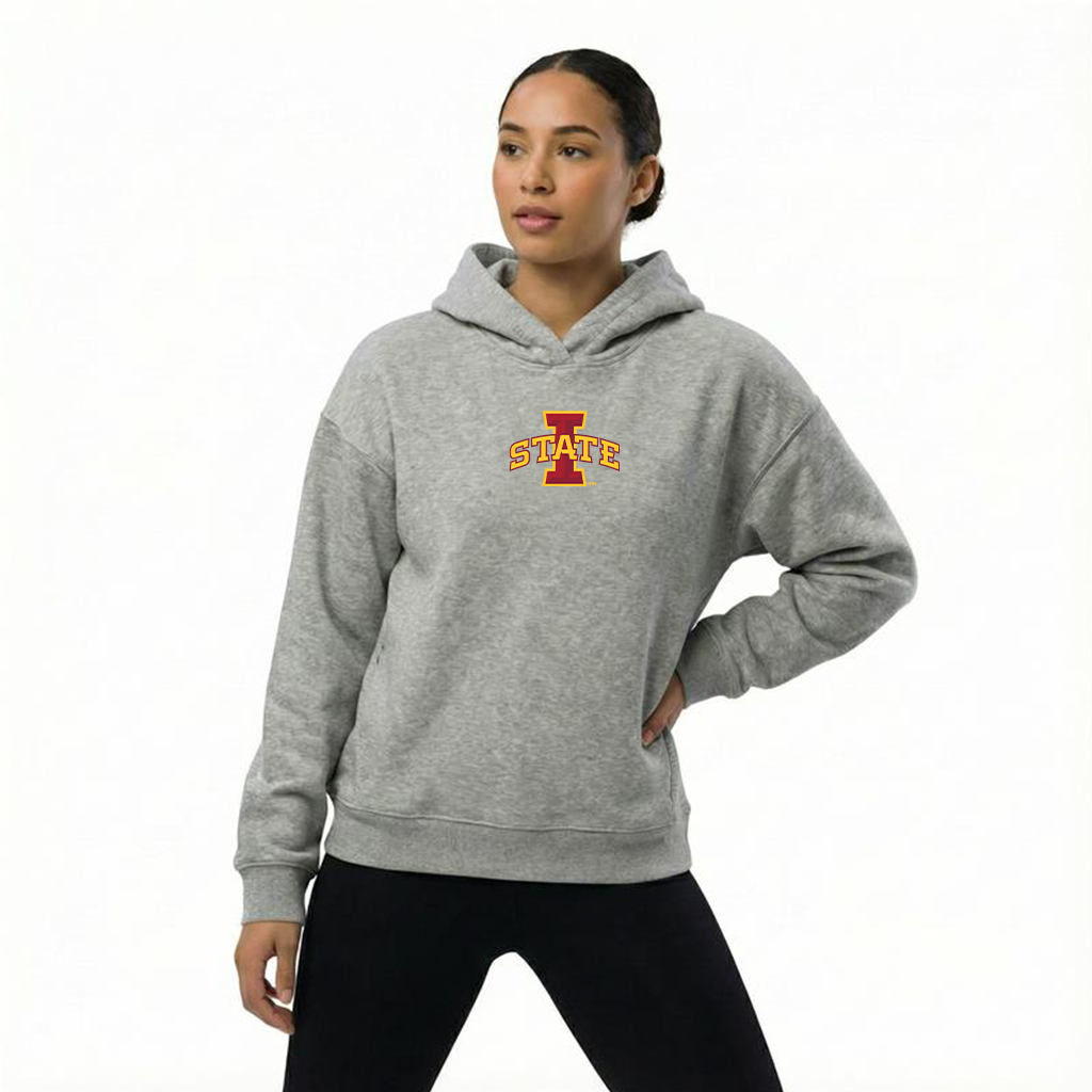 Oversized Zipper Pocket Hoodie Iowa State by Kadi