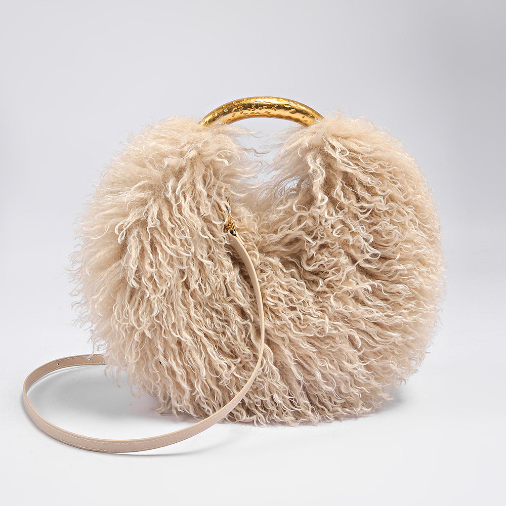 Big Fur Energy Tote - long-pile faux fur detail
