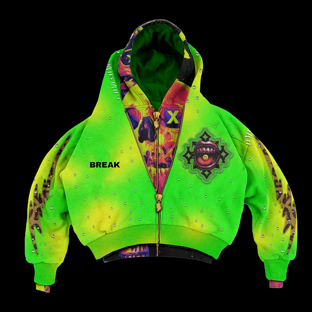 Riot crop hoodie back view